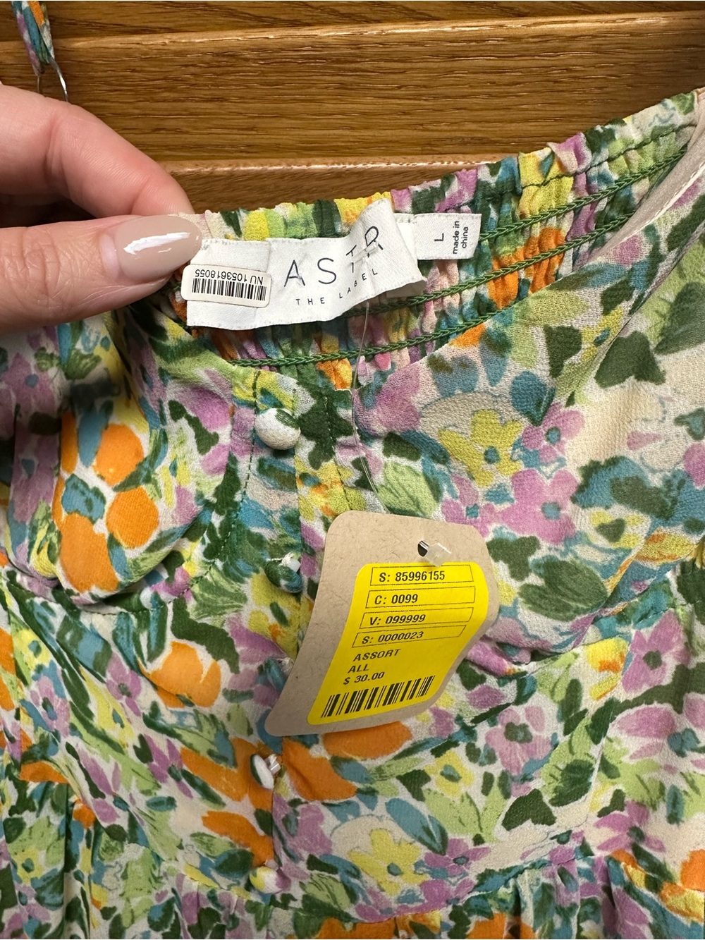Astr Tiered Floral Maxi Dress in Orange, Purple & Green - Picture 6 of 6